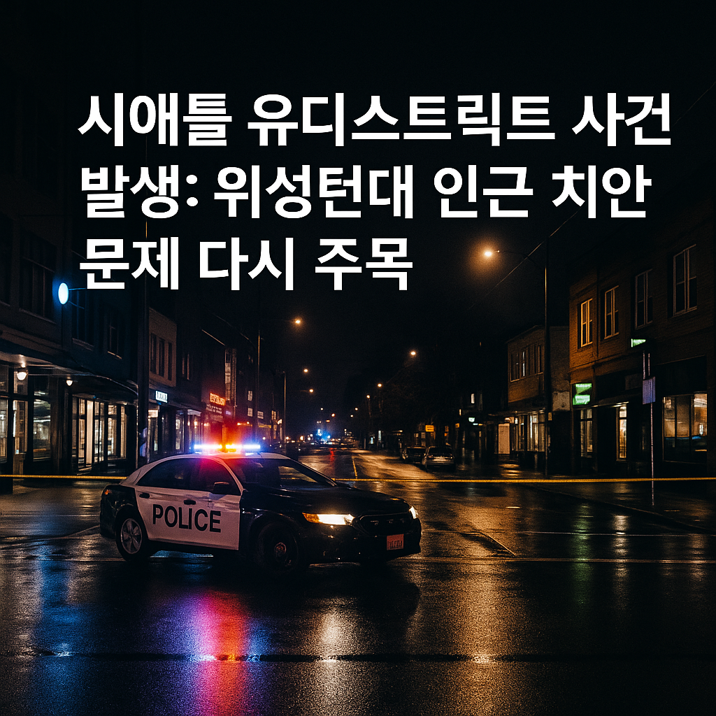 시애틀 유디스트릭트 사건 발생: 워싱턴대 인근 치안 문제 다시 주목